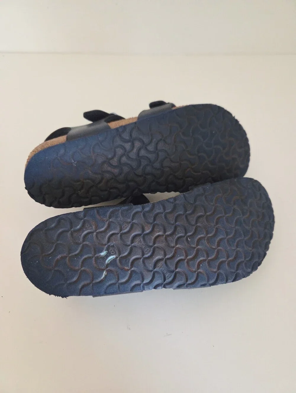 Birkenstock Kids Taurmina Navy Leather Strap Sandals Size 2Y